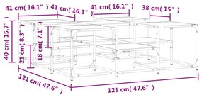 Τραπεζάκι Σαλονιού Γκρι Sonoma 121x121x40 εκ. Επεξεργ. Ξύλο - Γκρι