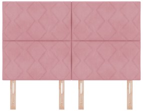 vidaXL LED Προσκέφαλο Σχεδίου Διαμαντιών Ροζ 160 cm Βελούδο