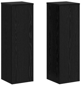 vidaXL Σταντ Φυτών 2 τεμ Μαύρη Δρυς 25 x 25 x 80 εκ Ξυλεία Ειδικής Κατασκευής