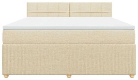 vidaXL Κρεβάτι Boxspring με Στρώμα Κρεμ 180x200 εκ. Υφασμάτινο