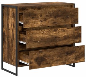 vidaXL Πλαϊνό γραφείο με συρτάρι Καπνιστό Δρύς 79 x 36 x 75.5 εκ.