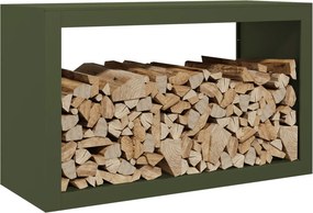 vidaXL Ράφι Καυσόξυλων Πράσινη 100x40x60 εκ. Ατσάλινο