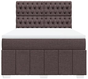 ΚΡΕΒΑΤΙ BOXSPRING ΜΕ ΣΤΡΩΜΑ ΣΚΟΥΡΟ ΚΑΦΕ 140X190 ΕΚ. ΥΦΑΣΜΑΤΙΝΟ 3291673