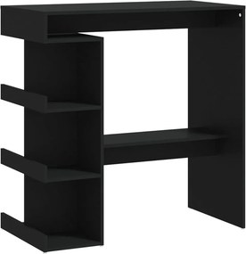 vidaXL Τραπέζι Μπαρ με Ράφια Μαύρο 100x50x101,5 εκ. Επεξ. Ξύλο