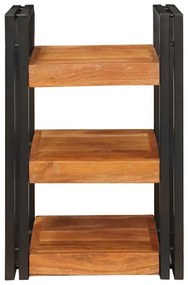 vidaXL Κομοδίνο Καφέ και μαύρο 38 x 33 x 58 εκ. Σταθερό Ξύλο Ακακίας