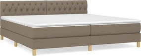 vidaXL Κρεβάτι Boxspring με Στρώμα Taupe 200x200 εκ. Υφασμάτινο