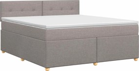 vidaXL Κρεβάτι box spring με στρώμα Taupe 180 x 200 cm Ύφασμα