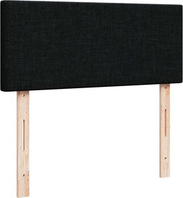 vidaXL Κρεβάτι Boxspring με Στρώμα Μαύρο 120x200 εκ. Υφασμάτινο