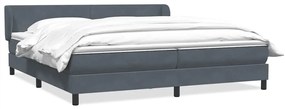 Box Spring Κρεβάτι με στρώματα Σκούρο γκρι 180x210 cm Velvet - Γκρι