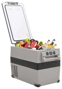 vidaXL Ψυγείο με Λαβή & Προσαρμογέα Μαύρο / Γκρι 45 Λ. από PP & PE