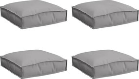 vidaXL Μαξιλάρι 4 pcs Ύφασμα Όξφορντ Γκρι 40 x 40 x 8 εκ.