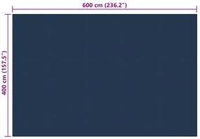 vidaXL Κάλυμμα Πισίνας Ηλιακό Μαύρο/Μπλε 600x400 εκ. από Πολυαιθυλένιο