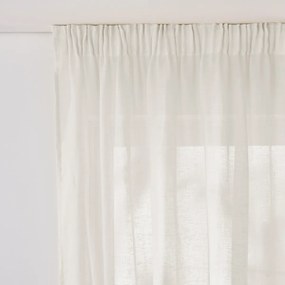 Λινή διαφανής κουρτίνα με πιέτες και κύματα, ONEGA