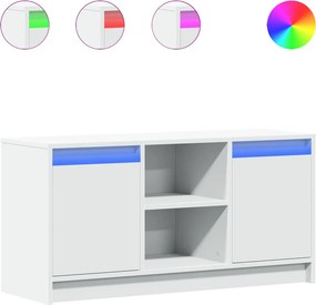 vidaXL Έπιπλο Τηλεόρασης με LED Λευκό 100x34x50 εκ. από Επεξ. Ξύλο
