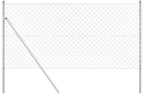 vidaXL Στύλος Περιφράξεων Ασημί 25 x 1,2 μ (60 x 60 mm δίχτυ) Ατσάλι