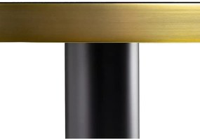 Τραπέζι Flint 141, Χρυσό, Μαύρο, 74cm, 40 kg, Γυαλί, Μέταλλο | Epipla1.gr