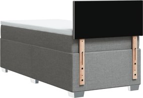 vidaXL Κρεβάτι Boxspring με Στρώμα Ανοιχτό Γκρι 80x200 εκ. Υφασμάτινο
