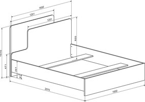 Κρεβάτι διπλό Lucabel pakoworld κρεμ 160x200εκ