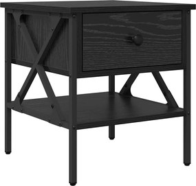 vidaXL Κομοδίνο με συρτάρι 2 pcs Μαύρη δρυς 40 x 42 x 45 εκ.