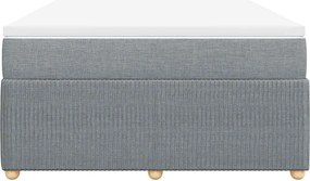 vidaXL Κρεβάτι Boxspring με Στρώμα Ανοιχτό Γκρι 140x200 εκ. Υφασμάτινο