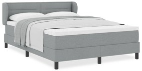 vidaXL Κρεβάτι με Στρώμα Light Grey 140x190 cm Υφασμάτινο