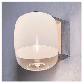 Απλίκα Φωτιστικό Τοίχου LED 4W Dimmable Triac Φυσητό Λευκό Γυαλί Gong W1 Prandina-1C40000210101-Χρώμιο 1C40000210101