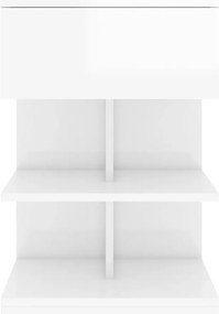 vidaXL Κομοδίνα 2 τεμ. Γυαλιστερά Λευκά 40 x 35 x 65 εκ.