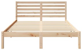 vidaXL Σκελετός Κρεβατιού Καφέ 135 x 190 cm Μασίφ ξύλο πεύκου