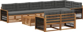 vidaXL Σειρά Καναπέ Εξωτερικού με μαξιλάρι 9 pcs