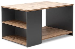Τραπεζάκι σαλονιού Sylvia Megapap χρώμα pine oak - ανθρακί 90,2x59,2x48,1εκ.