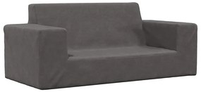 vidaXL Καναπές Παιδικός Διθέσιος Ανθρακί από Μαλακό Βελουτέ Ύφασμα