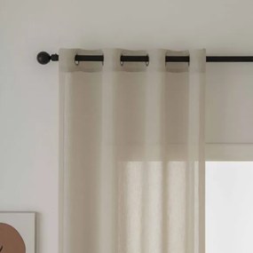 Beauty Home Κουρτίνα γάζα μονόχρωμη με 8 μεταλλικούς κρίκους Fit Art 8447 140x270 Μπεζ