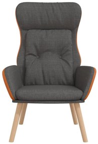 vidaXL Πολυθρόνα Relax Σκούρο Γκρι από Ύφασμα και PVC