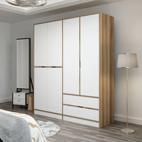 Τετραφυλλη Ντουλαπα Χρυσο ELINA 52x185.4x208