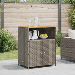 vidaXL Ντουλαπιού Γκρι 70 x 50 x 87 εκ Πολυεστέρας και Ρόλυ Ράττεν