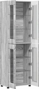 vidaXL Highboard με ράφι FLORIN Γκρίζο Σονομα 60 x 35 x 182 εκ.