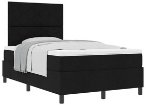 vidaXL Κρεβάτι με ελατήρια με στρώμα Μαύρο 120 x 190 cm ύφασμα