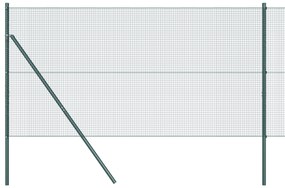 vidaXL Σιδερένιος Φράκτης με 13 Πόλους Πράσινο 1.4x50 μ Χάλυβας