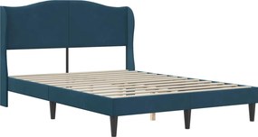 vidaXL Σκελετός κρεβατιού με στρώμα Μπλε 120 x 190 cm Βελούδο