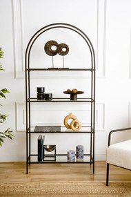 Bookshelf Mona - Black Glass Black
