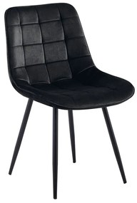 MYRIAM-R Καρέκλα Τραπεζαρίας, Μέταλλο Βαφή Μαύρο, Ύφασμα Velure Απόχρωση Μαύρο -  50x58x83cm