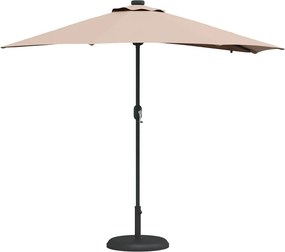 vidaXL Ομπρέλα Κήπου Taupe 294 x 150 x 223 εκ Πολυεστέρας και Χάλυβας