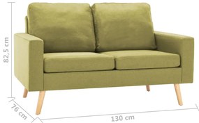 vidaXL Καναπές Διθέσιος Πράσινος Υφασμάτινος