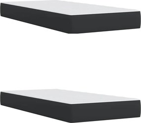 vidaXL Κρεβάτι Boxspring με Στρώμα Μαύρο 200x200 εκ. Συνθετικό Δέρμα