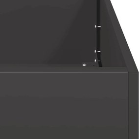 vidaXL Ζαρντινιέρα Μαύρη 80x80x80 εκ. από Χάλυβα
