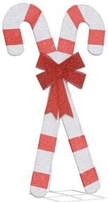vidaXL Χριστουγεννιάτικη Διακόσμηση Candy Cane 50 LED Ζεστό Λευκό