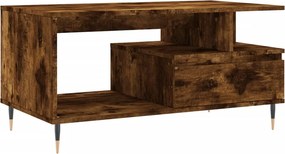 vidaXL Τραπεζάκι Σαλονιού Καπνιστή Δρυς 90x49x45 εκ. Επεξεργασμ. Ξύλο