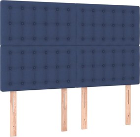 vidaXL Κρεβάτι Boxspring με Στρώμα Μπλε 140x200 εκ. Υφασμάτινο