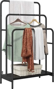 vidaXL Ράφι Ρούχων Μαύρη Οξυά 60 x 30 x 100,5 εκ Επεξεργασμένο ξύλο