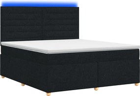 vidaXL Κρεβάτι box spring με στρώμα Μαύρο 160 x 200 cm Ύφασμα